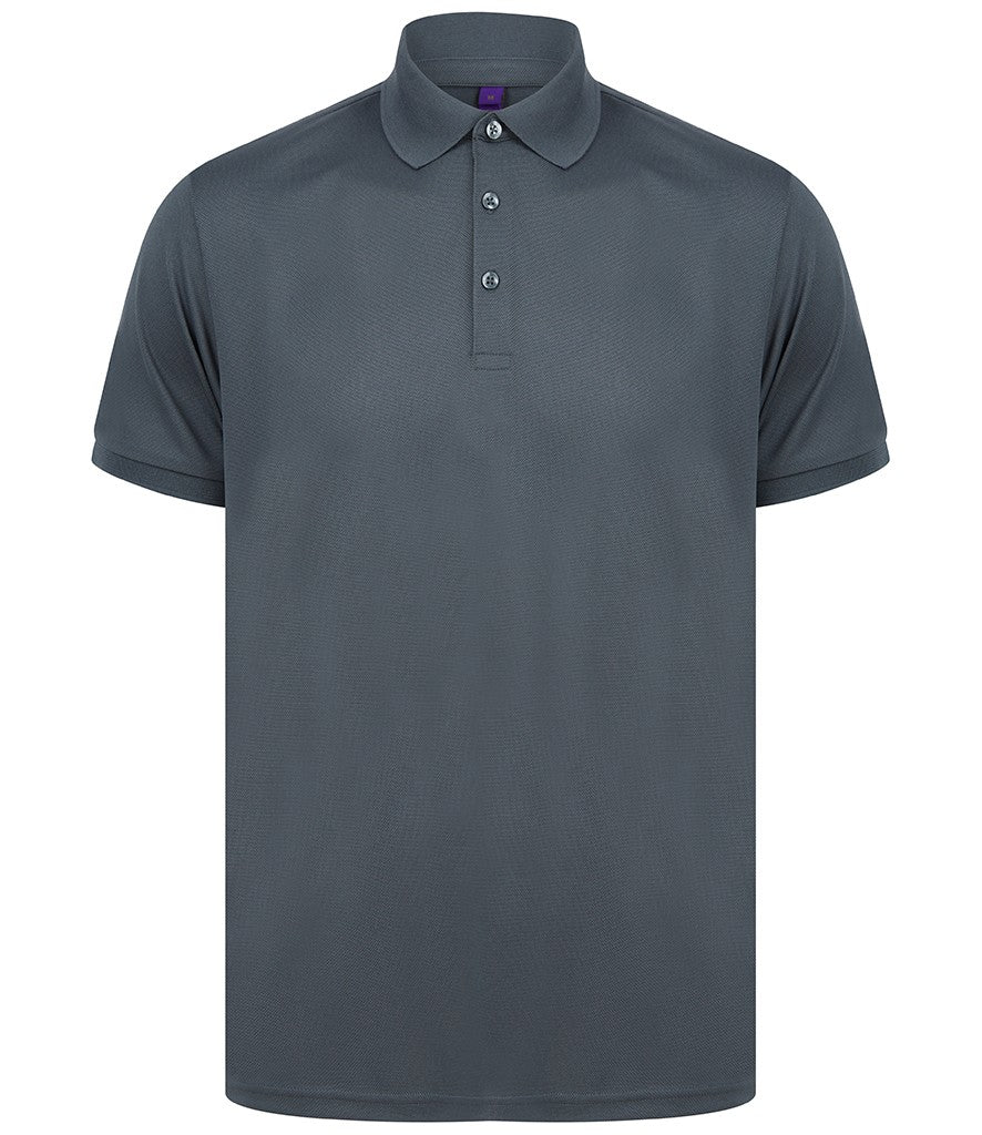 Recycled Polyester Pique Polo Shirt | CHARCOAL